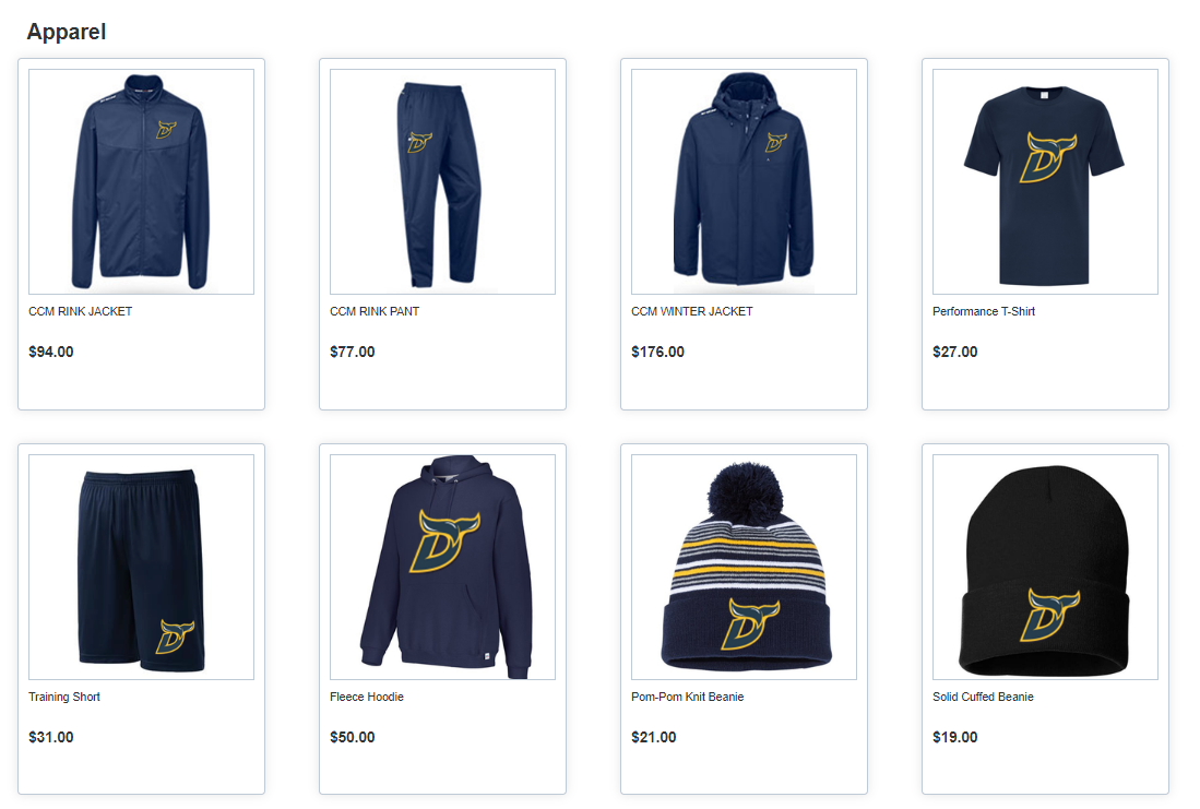 apparel items jan